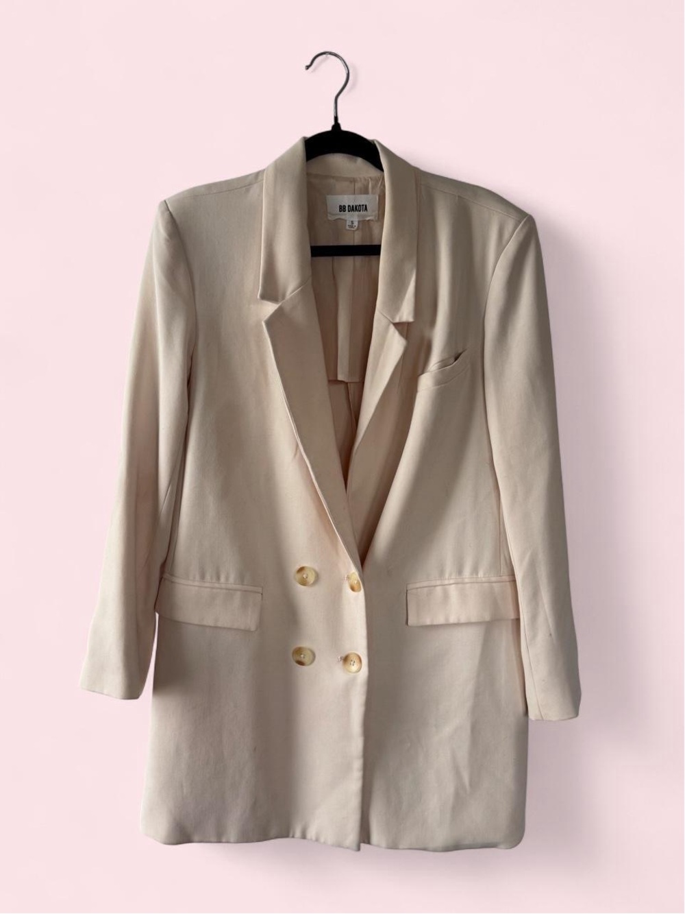 BB Dakota Women's Cream Double-Breasted Blazer Dress